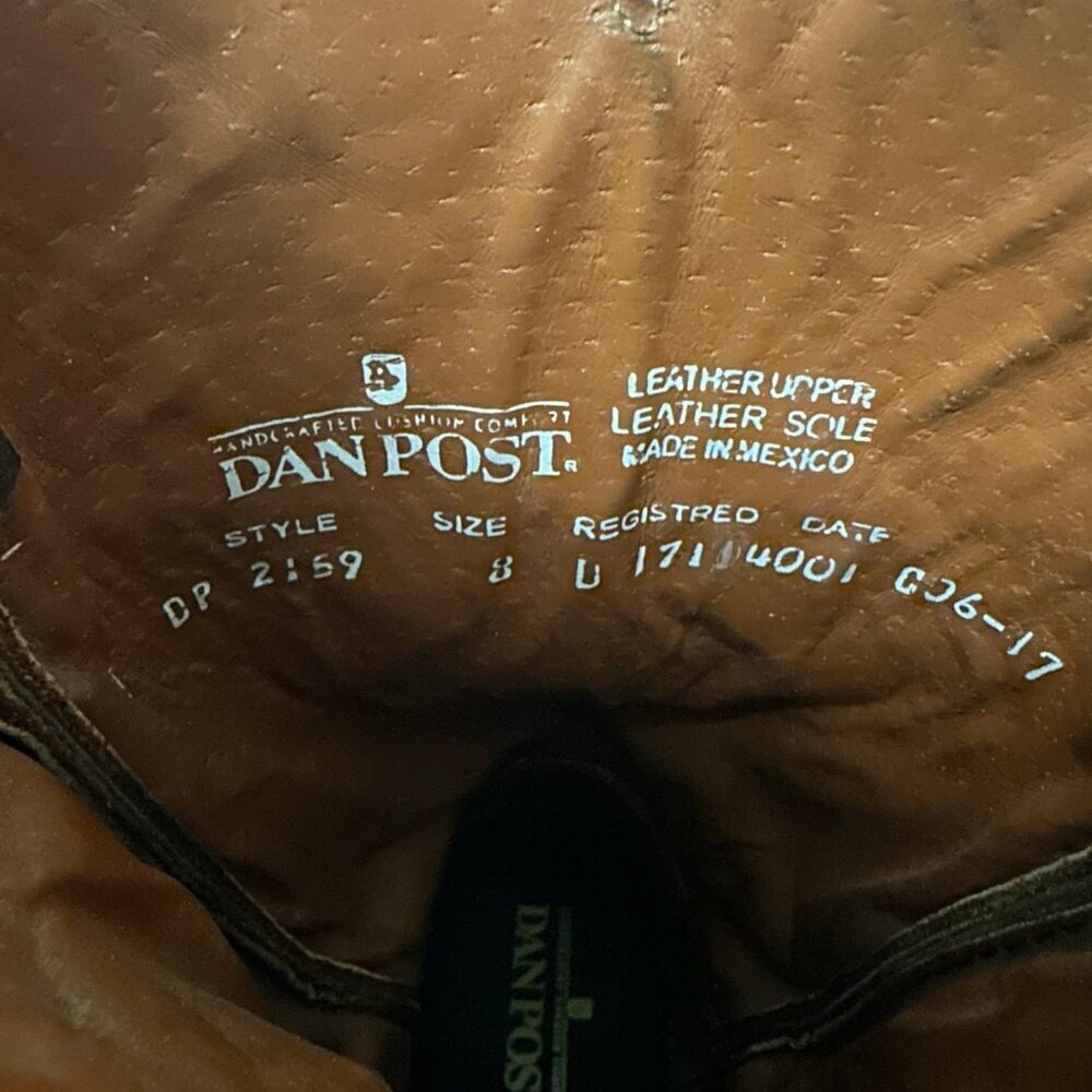 Dan Post Leather distressed Renegade Western boots 8 - Picture 9 of 10